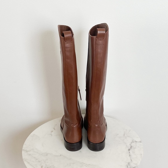 NEW Tory Burch Logo The Riding Boots in Palissandro Leather Size 6 - Picture 6 of 9